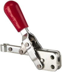 De-Sta-Co - 200 Lb Holding Capacity, Vertical Handle, Manual Hold Down Toggle Clamp - 65° Handle Movement, 105° Bar Opening, Solid Bar, Straight Base, Electro-Plated Zinc, Carbon Steel - Makers Industrial Supply