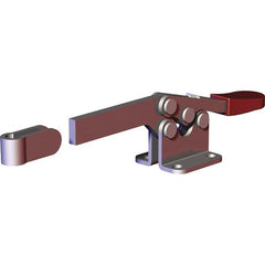 De-Sta-Co - 200 Lb Holding Capacity, Horizontal Handle, Manual Hold Down Toggle Clamp - 78° Handle Movement, 87° Bar Opening, Solid Bar, Flanged Base, Electro-Plated Zinc, Carbon Steel - Makers Industrial Supply