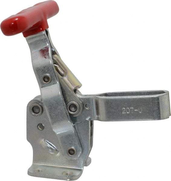 De-Sta-Co - 375 Lb Holding Capacity, Vertical Handle, Manual Hold Down Toggle Clamp - 57° Handle Movement, 99° Bar Opening, U-Bar, Flanged Base, Electro-Plated Zinc, Carbon Steel - Makers Industrial Supply