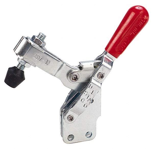 De-Sta-Co - 375 Lb Holding Capacity, Vertical Handle, Manual Hold Down Toggle Clamp - 57° Handle Movement, 99° Bar Opening, U-Bar, Straight Base, Electro-Plated Zinc, Carbon Steel - Makers Industrial Supply