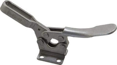 De-Sta-Co - 600 Lb Holding Capacity, Horizontal Handle, Manual Hold Down Toggle Clamp - 70° Handle Movement, 92° Bar Opening, U-Bar, Flanged Base, Electro-Plated Zinc, Stainless Steel - Makers Industrial Supply