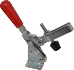 De-Sta-Co - 600 Lb Holding Capacity, Vertical Handle, Manual Hold Down Toggle Clamp - 58° Handle Movement, 103° Bar Opening, U-Bar, Flanged Base, Electro-Plated Zinc, Carbon Steel - Makers Industrial Supply