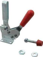 De-Sta-Co - 750 Lb Holding Capacity, Horizontal Handle, Manual Hold Down Toggle Clamp - 59° Handle Movement, 93° Bar Opening, U-Bar, Flanged Base, Electro-Plated Zinc, Carbon Steel - Makers Industrial Supply