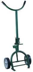 Drum Truck - Adjustable/Replaceable Chime Hook for steel or fiber drums - Spring loaded - 10" M.O.R wheels - Makers Industrial Supply