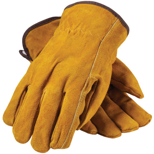 ‎77-238/M Insulated Drivers Gloves - Split Cowhide Drivers - Reg Grade - White Thermal - Tan - Straight Thumb - Exact Industrial Supply