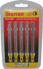 Starrett - 4" Long, 10 Teeth per Inch, Bi-Metal Jig Saw Blade - Toothed Edge, 5/16" Wide x 0.05" Thick, U-Shank, Ground Taper Tooth Set - Makers Industrial Supply