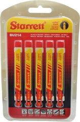 Starrett - 3" Long, 14 Teeth per Inch, Bi-Metal Jig Saw Blade - Toothed Edge, 5/16" Wide x 0.04" Thick, U-Shank, Wavy Tooth Set - Makers Industrial Supply