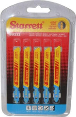 Starrett - 3" Long, 32 Teeth per Inch, Bi-Metal Jig Saw Blade - Toothed Edge, 5/16" Wide x 0.04" Thick, U-Shank, Wavy Tooth Set - Makers Industrial Supply