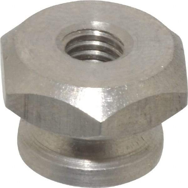 Electro Hardware - #10-32 UNF Thread, Uncoated, Grade 303 Stainless Steel Hex Thumb Nut - 11/32" Overall Height, 1/2" Head Diam - Makers Industrial Supply