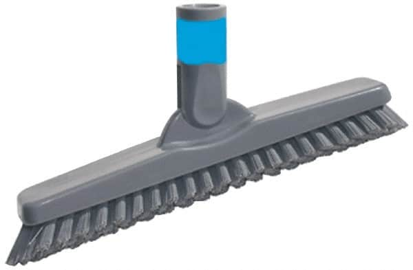 Unger - 1" Bristle Length, Polypropylene Scrub Brush - 9-1/2" OAL, Straight Handle, Gray, Plastic Block - Makers Industrial Supply