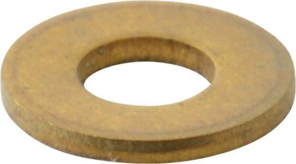 Value Collection - #4 Screw, Brass Standard Flat Washer - 0.12" ID x 0.281" OD, 0.025" Thick, Plain Finish - Makers Industrial Supply