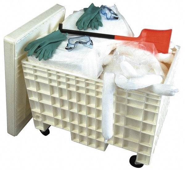 PRO-SAFE - Hazardous Materials Spill Kit - HDPE Mobile Spill Cart - Makers Industrial Supply