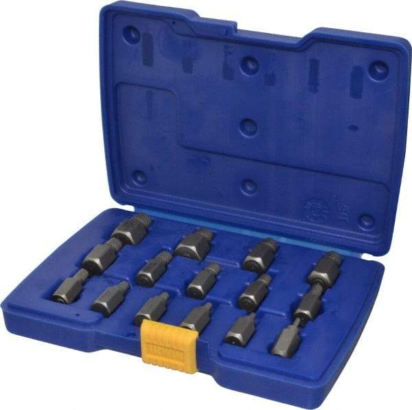 Irwin - 15 Piece Spiral Flute Screw Extractor Set - Screw Range 1/8 to 9/16" - Makers Industrial Supply