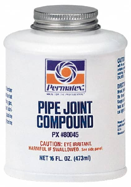 Permatex - 16 oz Brush Top Can Black Pipe Sealant - 400°F Max Working Temp, Seals & Secures Metal Fittings - Makers Industrial Supply