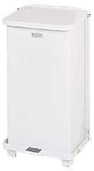 Rubbermaid - 12 Gal Square Unlabeled Trash Can - 23" High x 12" Long x 12" Wide, White, Steel - Makers Industrial Supply