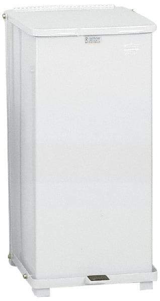 Rubbermaid - 24 Gal Square Unlabeled Trash Can - 30" High x 15" Long x 15" Wide, White, Steel - Makers Industrial Supply