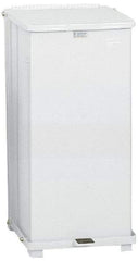 Rubbermaid - 24 Gal Square Unlabeled Trash Can - 30" High x 15" Long x 15" Wide, White, Steel - Makers Industrial Supply