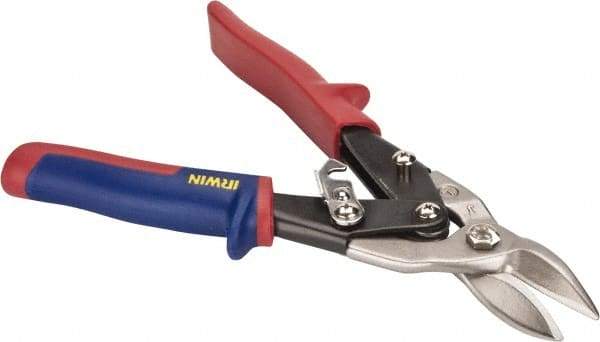 Irwin - 1-5/16" Length of Cut, Left Pattern Aviation Snip - 10" OAL, ProTouch Handle, 18 AWG Steel Capacity - Makers Industrial Supply