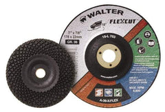 WALTER Surface Technologies - 7" Diam x 7/8" Hole, 24 Grit Surface Grinding Wheel - Aluminum Oxide, Very Coarse Grade, 8,600 Max RPM - Makers Industrial Supply