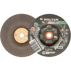 WALTER Surface Technologies - 5" Diam x 5/8" Hole, 60 Grit Surface Grinding Wheel - Aluminum Oxide, Medium Grade, 12,200 Max RPM - Makers Industrial Supply