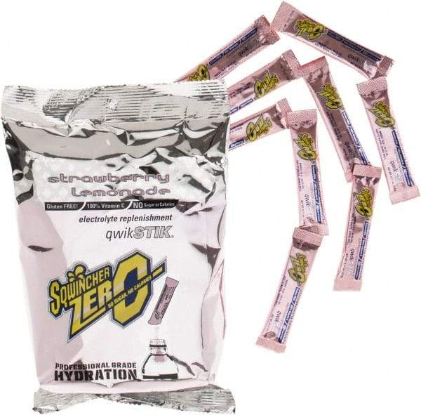 Sqwincher - 0.11 oz Packet Strawberry Lemonade Activity Drink - Powdered, Yields 20 oz - Makers Industrial Supply