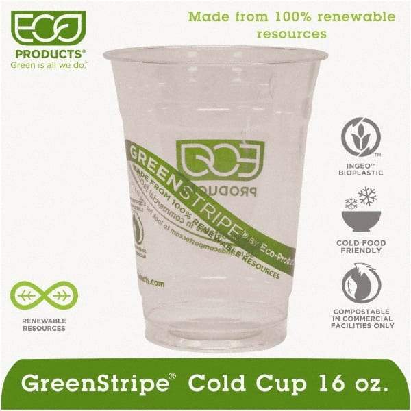 ECO PRODUCTS - Renewable & Compostable Cold Cups - 16 oz - Clear - Makers Industrial Supply