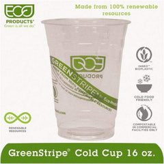 ECO PRODUCTS - Renewable & Compostable Cold Cups - 16 oz - Clear - Makers Industrial Supply