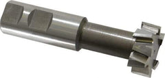 Interstate - 1-15/32" Cut Diam, 5/8" Cut Width, 25/32" Neck Diam, 1" Shank Diam, 4-7/16" OAL, M42 Cobalt T-Slot Cutter - Uncoated, 3/4" Bolt, Straight Teeth, 10 Teeth - Makers Industrial Supply