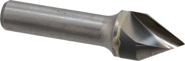 Hertel - 3/4" Head Diam, 1/2" Shank Diam, 1 Flute 60° Solid Carbide Countersink - Makers Industrial Supply