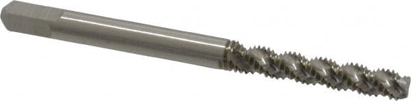 Hertel - M4x0.70 Metric Coarse 3 Flute 6H Bottoming Spiral Flute Tap - High Speed Steel, 2-1/8" OAL, Right Hand Flute, Right Hand Thread, D4 - Makers Industrial Supply