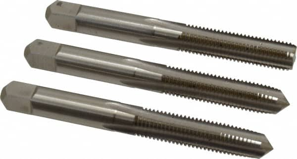 Hertel - 5/16-24 UNF, 4 Flute, Bottoming, Plug & Taper, Bright Finish, High Speed Steel Tap Set - 2-23/32" OAL, 2B/3B Class of Fit - Makers Industrial Supply