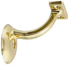 National Mfg. - 250 Lb Capacity, Bright Brass Coated, Handrail Bracket - 2-1/4" Long, 3" High, 3" Wide - Makers Industrial Supply