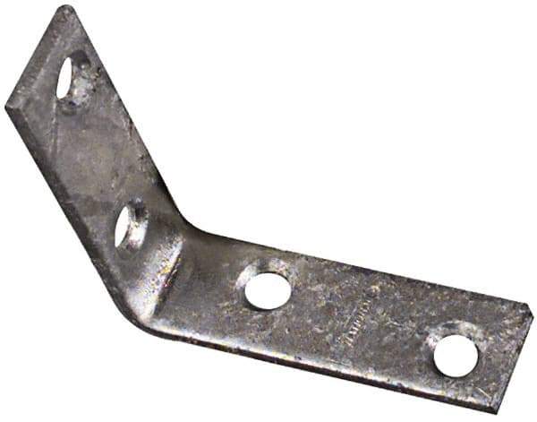 National Mfg. - 2-1/2" Long x 5/8" Wide, Steel, Corner Brace - Hot-Dipped Galvanized - Makers Industrial Supply