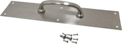 National Mfg. - 15" Long x 3-1/2" Wide, Aluminum Door Pull Plate - Aluminum Finish, 6" Grip Length - Makers Industrial Supply