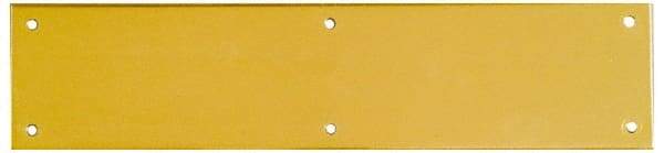 National Mfg. - 3-1/2" Wide x 15" OAL Solid Brass Push Plate - Solid Steel Finish - Makers Industrial Supply