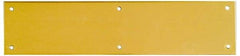 National Mfg. - 3-1/2" Wide x 15" OAL Solid Brass Push Plate - Solid Steel Finish - Makers Industrial Supply