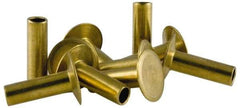 RivetKing - 0.1 to 0.17" Hole Diam, Countersunk Head, Zinc Plated Steel, Semi Tubular Rivet - 5/16 Head Diam, 1/4" Length Under Head, 150° Countersunk Head, 9/64 Body Diam - Makers Industrial Supply