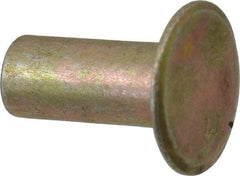 RivetKing - 0.1 to 0.17" Hole Diam, Countersunk Head, Zinc Plated Steel, Semi Tubular Rivet - 5/16 Head Diam, 5/16" Length Under Head, 150° Countersunk Head, 9/64 Body Diam - Makers Industrial Supply