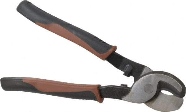 Paramount - 9-1/2" OAL, Cable Cutter - 1/2" Jaw Length x 3/8" Jaw Width, Oval/Curved Head, Double Injection Molded Handle - Makers Industrial Supply