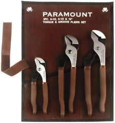 Paramount - 3 Piece Tongue & Groove Plier Set - Comes in Canvas Roll - Makers Industrial Supply