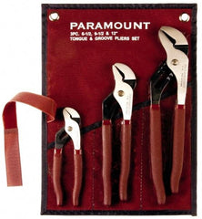 Paramount - 3 Piece Tongue & Groove Plier Set - Comes in Canvas Roll - Makers Industrial Supply