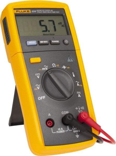 Fluke - 233, CAT IV, CAT III, 1,000 VAC/VDC, Digital True RMS Auto Ranging Manual Ranging Multimeter - 40 mOhm, Measures Voltage, Capacitance, Current, Resistance - Makers Industrial Supply