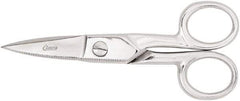 Clauss - 2" LOC, 5-1/4" OAL Chrome Plated Straight Scissors - Steel Straight Handle, For Paper, Fabric - Makers Industrial Supply