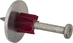 Powers Fasteners - 0.145" Shank Diam, 7/8" Washer Diam, Grade 1062 Steel Powder Actuated Drive Pin with Washer - 0.3" Head Diam, 1-1/2" Shank Length - Makers Industrial Supply