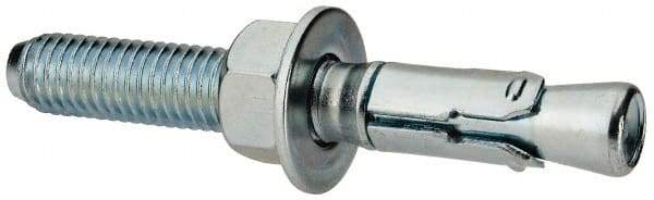 Powers Fasteners - 1/2" Diam, 1/2" Drill, 3-3/4" OAL, Wedge Expansion Concrete Anchor - 1018 Steel, Zinc-Plated Finish, Hex Nut Head, Hex Drive, 2" Thread Length - Makers Industrial Supply