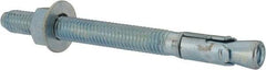 Powers Fasteners - 1/2" Diam, 1/2" Drill, 5-1/2" OAL, 2-1/2" Min Embedment Wedge Expansion Concrete Anchor - 1018 Steel, Zinc-Plated Finish, Hex Nut Head, Hex Drive, 3-3/4" Thread Length - Makers Industrial Supply