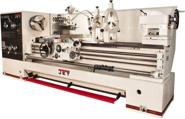 Jet - 26" Swing, 40" Between Centers, 230 Volt, Triple Phase Engine Lathe - 4MT Taper, 10 hp, 36 to 1,800 RPM, 4-1/8" Bore Diam - Makers Industrial Supply