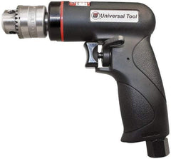 Universal Tool - 1/4" Reversible Keyed Chuck - Pistol Grip Handle, 2,600 RPM, 3.5 CFM, 0.3 hp, 90 psi - Makers Industrial Supply