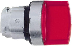 Schneider Electric - 22mm Mount Hole, 3 Position, Handle Operated, Selector Switch - Red, Momentary (MO), Illuminated, Shock, Vibration and Water Resistant - Makers Industrial Supply