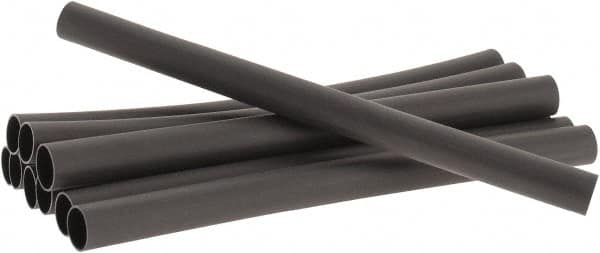 3M - 6" Long, 3:1, Polyolefin Heat Shrink Electrical Tubing - Black - Makers Industrial Supply